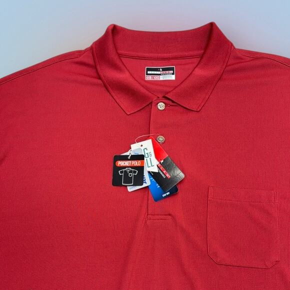 GRAND SLAM Men’s 4XB Red Pocket Polo Shirt - Picture 1 of 3